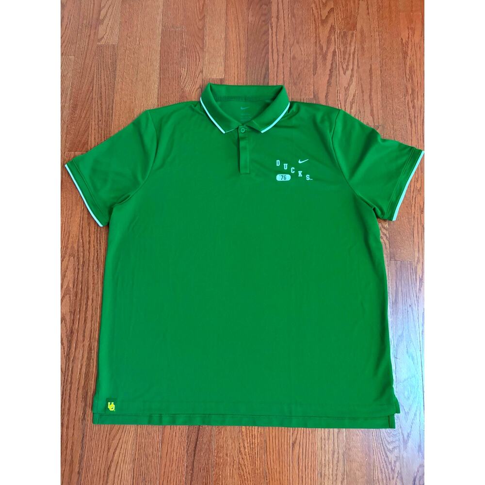 Nike Elite Drifit Oregon Ducks '76 Football Polo Shirt Mens Size‎ XXL Green